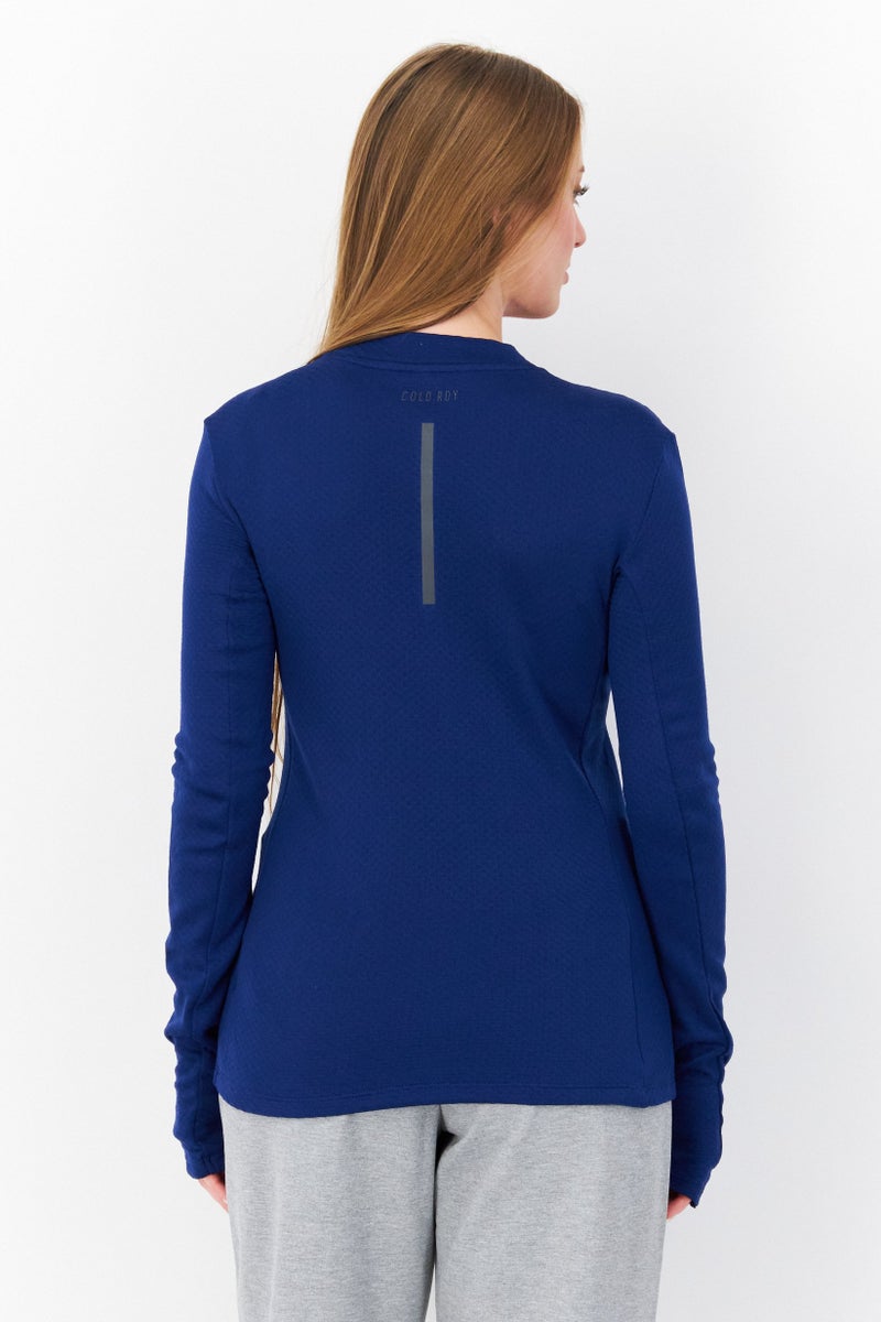 Adidas Women Sportswear Fit Long Sleeve Training Sweater, Dark Blue - Image 2
