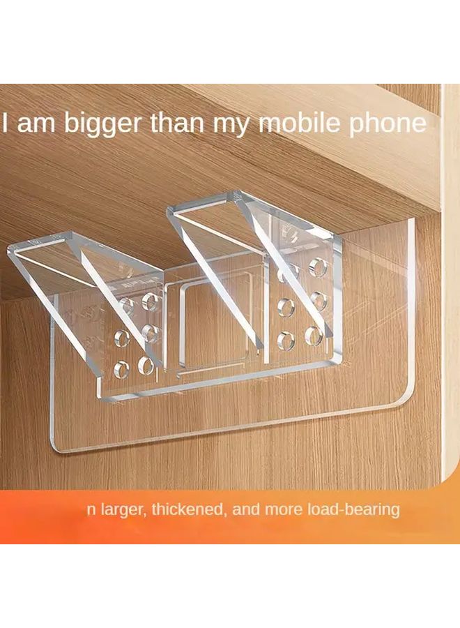 4pcs No Drill Plastic Shelf Support Brackets 5.9x2.75 Invisible Wall Cabinet Layer Anchors - Image 3
