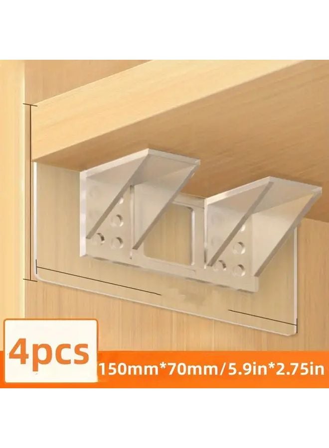 4pcs No Drill Plastic Shelf Support Brackets 5.9x2.75 Invisible Wall Cabinet Layer Anchors - Image 1