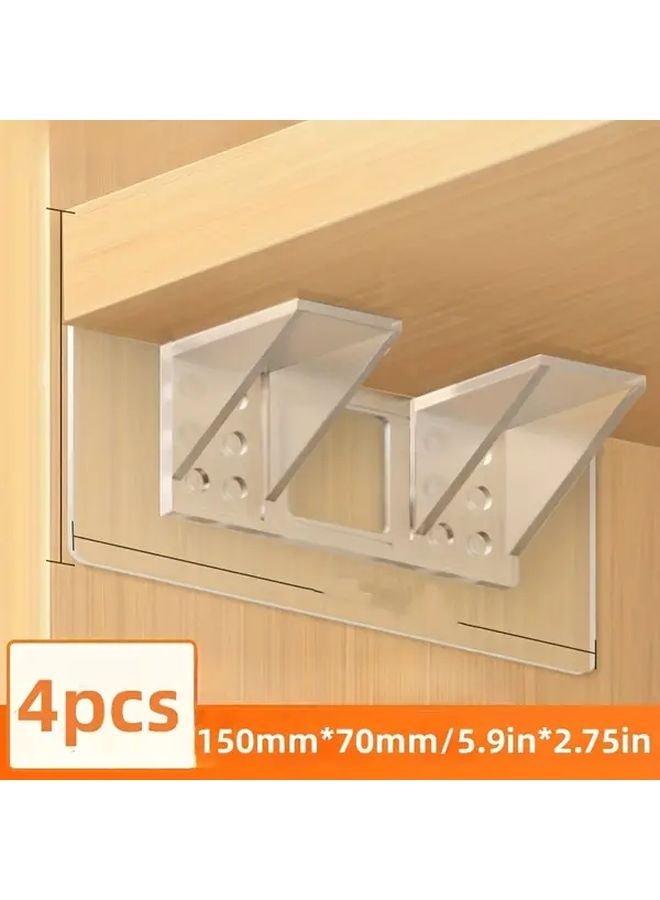 4pcs No Drill Plastic Shelf Support Brackets 5.9x2.75 Invisible Wall Cabinet Layer Anchors - Image 2