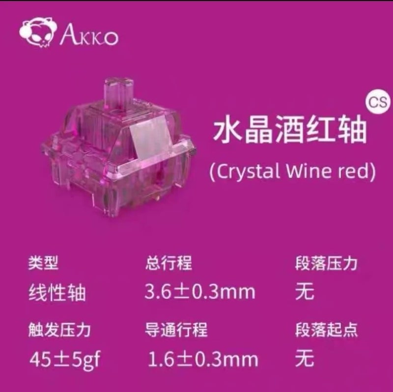Akko Crystal V3 Switch Wine Red/Silver/Blue Linear Tactile 3-Pin 40g 45g RGB Hot-Swap for Mechanical Keyboard Aula F75 - Image 3