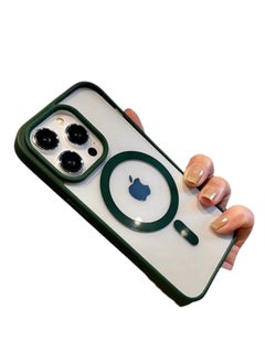 Dark Green Iphone 16pro Magsafe Case Magnetic Back Cover, Clear Acrylic, Ultra-Thin Phone Case With Strong Magnets For Apple 16pro (2024)