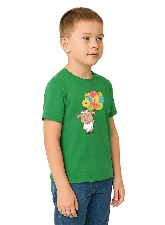 PRINTSHOP4ME Boys Eid Al-Adha Themed Cotton T-Shirt–Round Neck,Short Sleeve,Comfortable Kids Wear For Festive Celebrations - Image 2