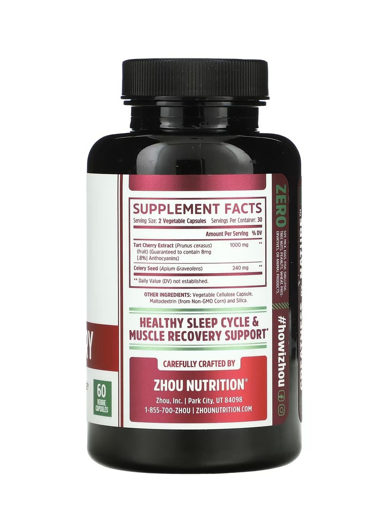 Zhou Nutrition Tart Cherry Extract and Celery Seed 60 Veggie Capsules - Image 2