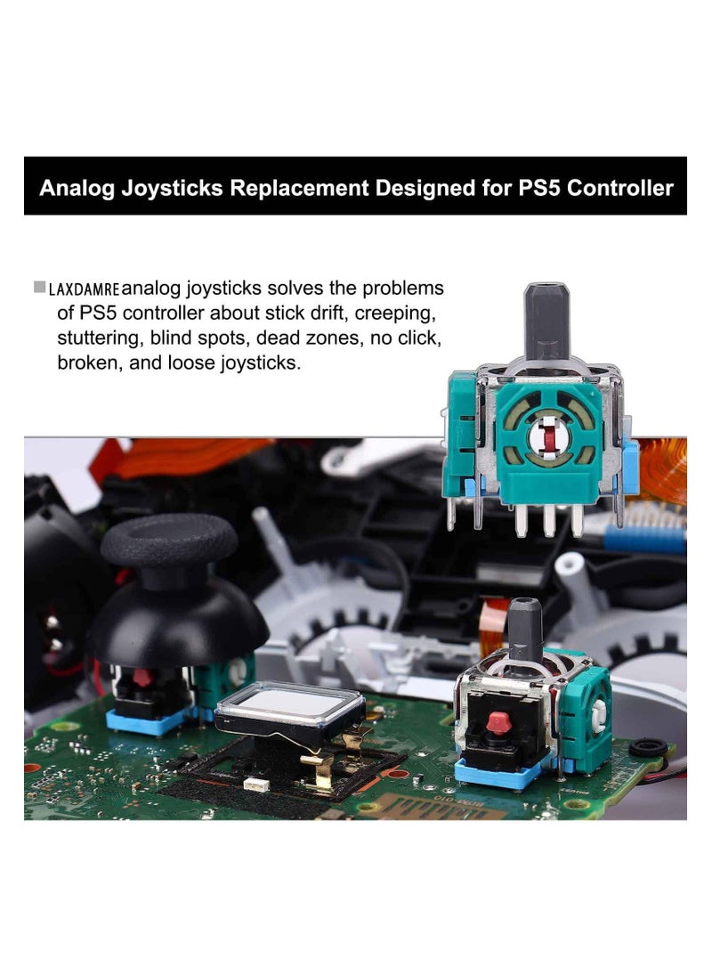 Anmi 4 Pack Analog 3D Joysticks Replacement for PS5 DualSense Controller, Joysticks Part with Repair Screwdriver Kit for Playstation 5 Controller Analog Stick Module Replacement  - Image 2