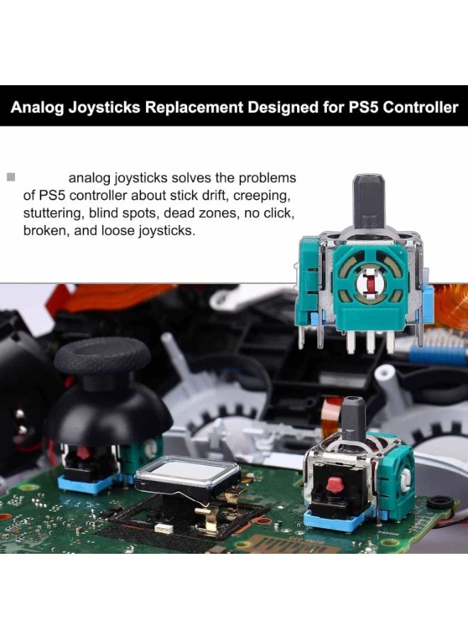 Anmi 4 Pack Analog 3D Joysticks Replacement for PS5 DualSense Controller, Joysticks Part with Repair Screwdriver Kit for Playstation 5 Controller Analog Stick Module Replacement - Image 2