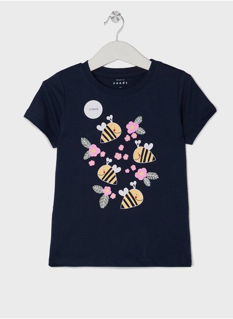 نيم ات - Kids 2 Pack Crew Neck T-Shirt - Image 1