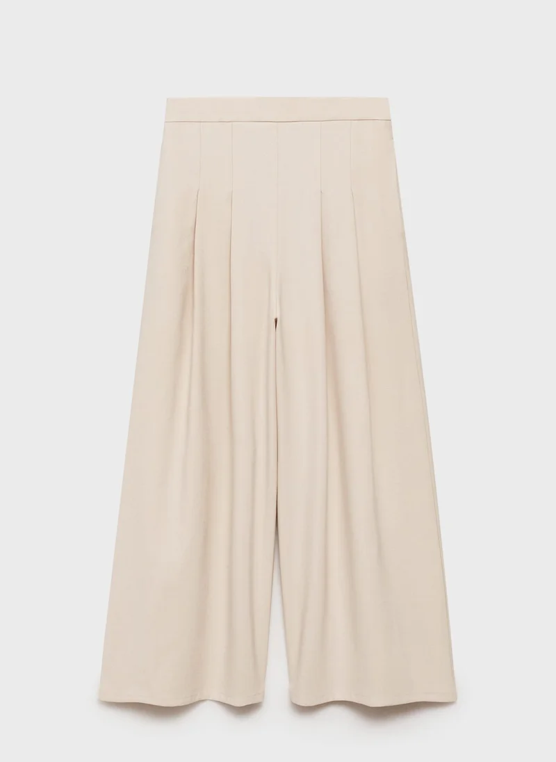 MANGO Wideleg Pleated Trousers