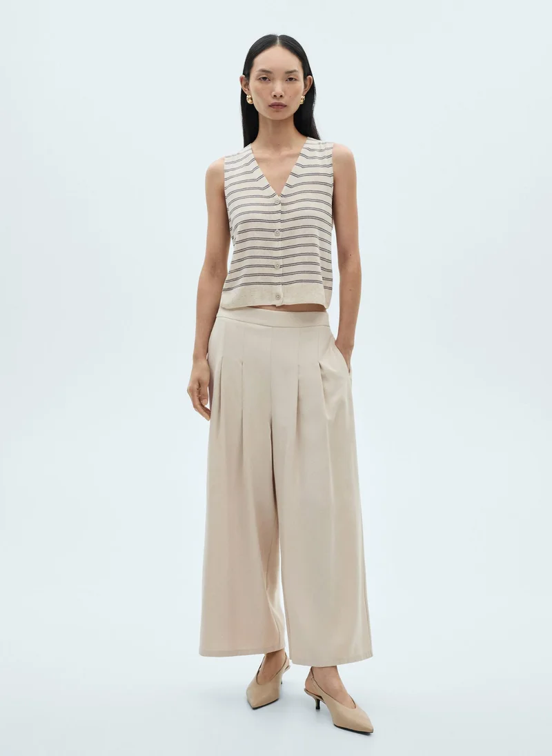 MANGO Wideleg Pleated Trousers