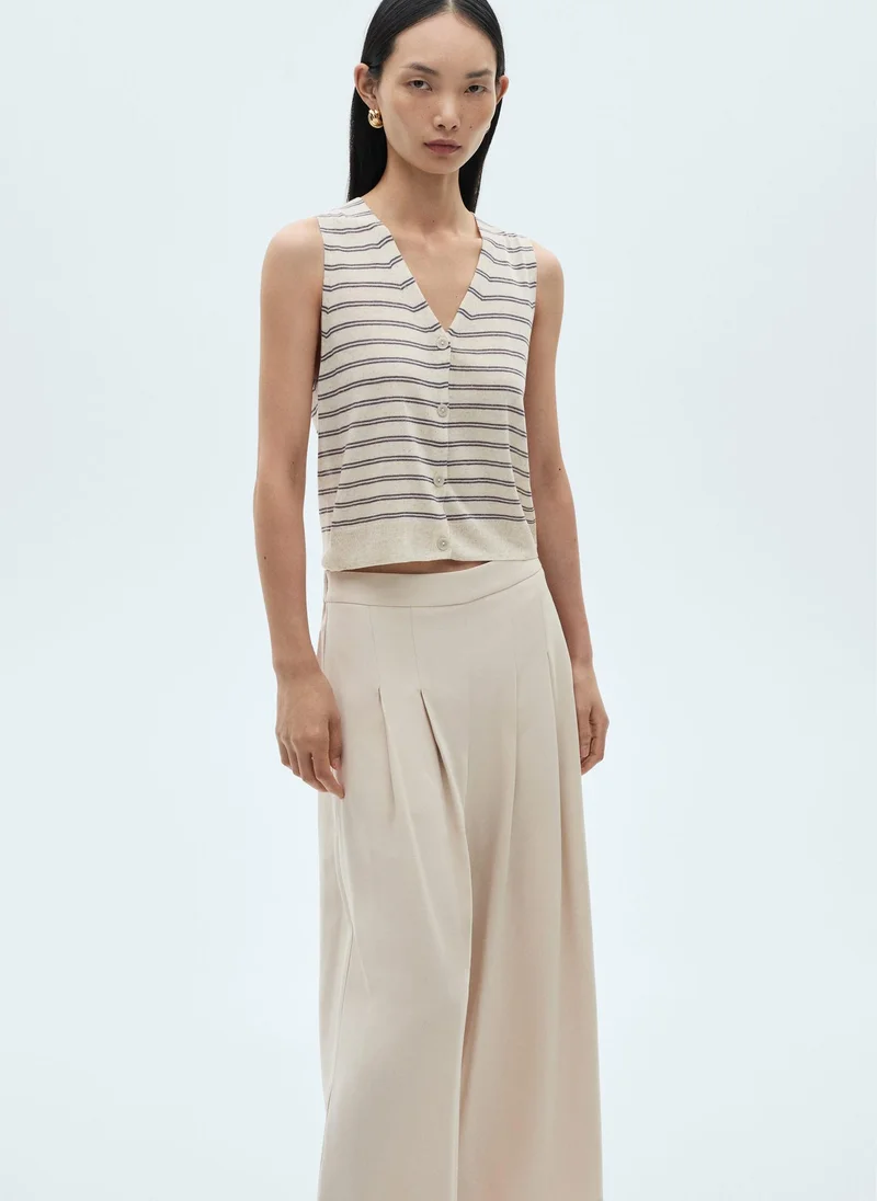 MANGO Wideleg Pleated Trousers