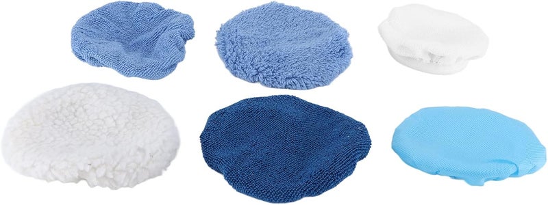 28Pcs Buffer Bonnets Set, 4 Materials Polishing Waxers Pads for Car and Furniture, Fleece Terry Cloth Lamb Wool Non Woven Bonnet Compatible with Polishing Machine - Image 5