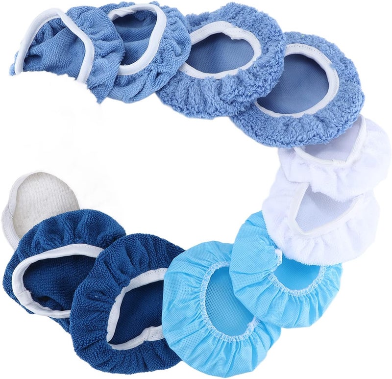 28Pcs Buffer Bonnets Set, 4 Materials Polishing Waxers Pads for Car and Furniture, Fleece Terry Cloth Lamb Wool Non Woven Bonnet Compatible with Polishing Machine - Image 1