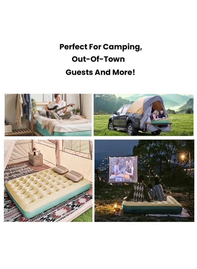 والالا سرير هوائي كبير، سرير قابل للنفخ محمول، مرتبة هوائية، مجموعة مرتبة مريحة قابلة للنفخ مع مضخة كهربائية مدمجة، وسادة هوائية، حقيبة تخزين مثالية للمنزل أو السفر في الهواء الطلق والتخييم - Image 3
