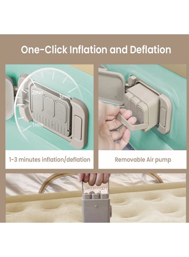 والالا سرير هوائي كبير، سرير قابل للنفخ محمول، مرتبة هوائية، مجموعة مرتبة مريحة قابلة للنفخ مع مضخة كهربائية مدمجة، وسادة هوائية، حقيبة تخزين مثالية للمنزل أو السفر في الهواء الطلق والتخييم - Image 4