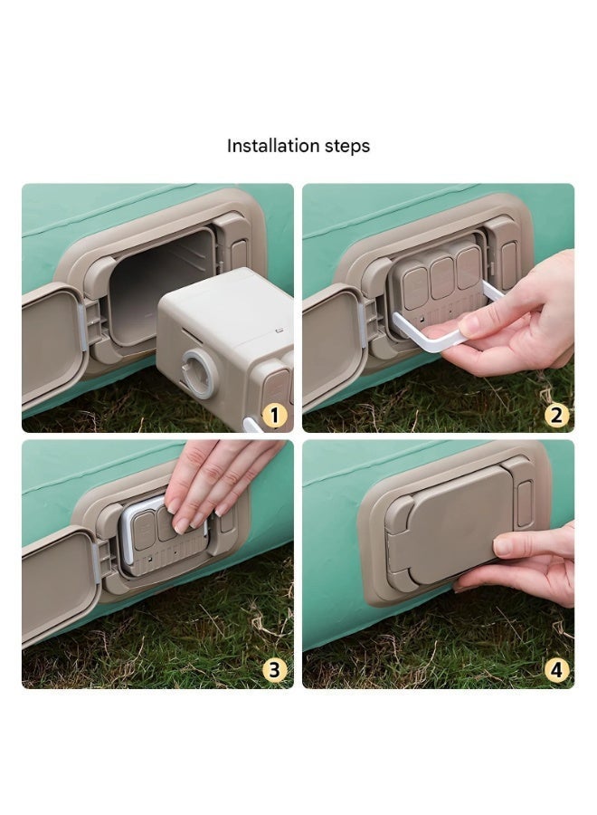 والالا سرير هوائي كبير، سرير قابل للنفخ محمول، مرتبة هوائية، مجموعة مرتبة مريحة قابلة للنفخ مع مضخة كهربائية مدمجة، وسادة هوائية، حقيبة تخزين مثالية للمنزل أو السفر في الهواء الطلق والتخييم - Image 2