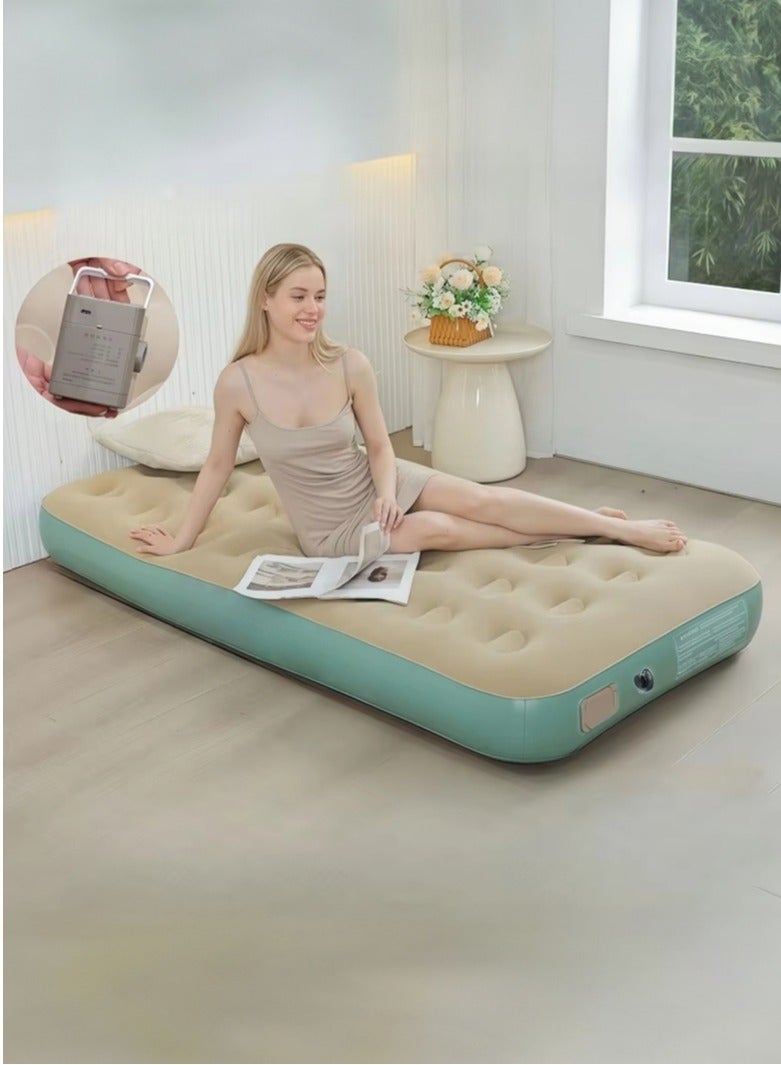 والالا سرير هوائي كبير، سرير قابل للنفخ محمول، مرتبة هوائية، مجموعة مرتبة مريحة قابلة للنفخ مع مضخة كهربائية مدمجة، وسادة هوائية، حقيبة تخزين مثالية للمنزل أو السفر في الهواء الطلق والتخييم - Image 1