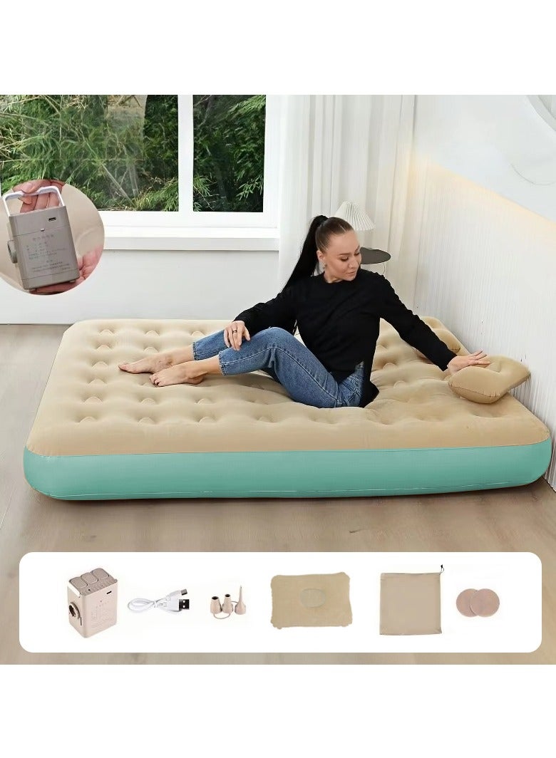 والالا سرير هوائي كبير، سرير قابل للنفخ محمول، مرتبة هوائية، مجموعة مرتبة مريحة قابلة للنفخ مع مضخة كهربائية مدمجة، وسادة هوائية، حقيبة تخزين مثالية للمنزل أو السفر في الهواء الطلق والتخييم - Image 5