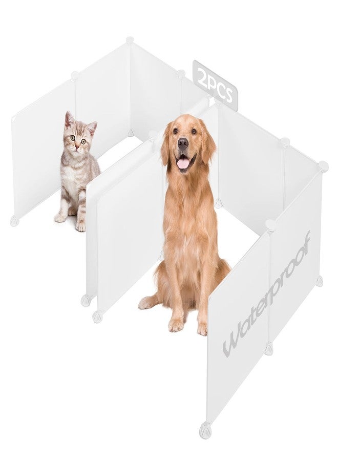 MEEXPAWS Cat Litter Box Enclosure Splash Guard, Light Weight Plastic Pee Shields Extra Large Easy Clean (2 Sets) - Image 1