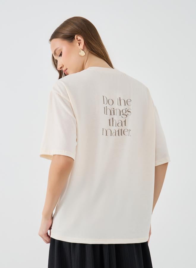 Take Two Slogan Print Oversize T-Shirt - Image 1