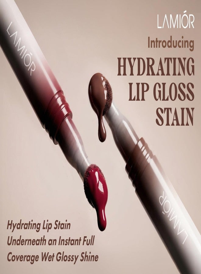LAMIOR Hydrating Lip Gloss Stain | 2-in-1 Ultra Glossy Shine & Long-Lasting Lip Tint | Peptide & Superfood Infused | Non-Sticky, Lightweight, High Pigment, Vegan & Cruelty Free - Image 5