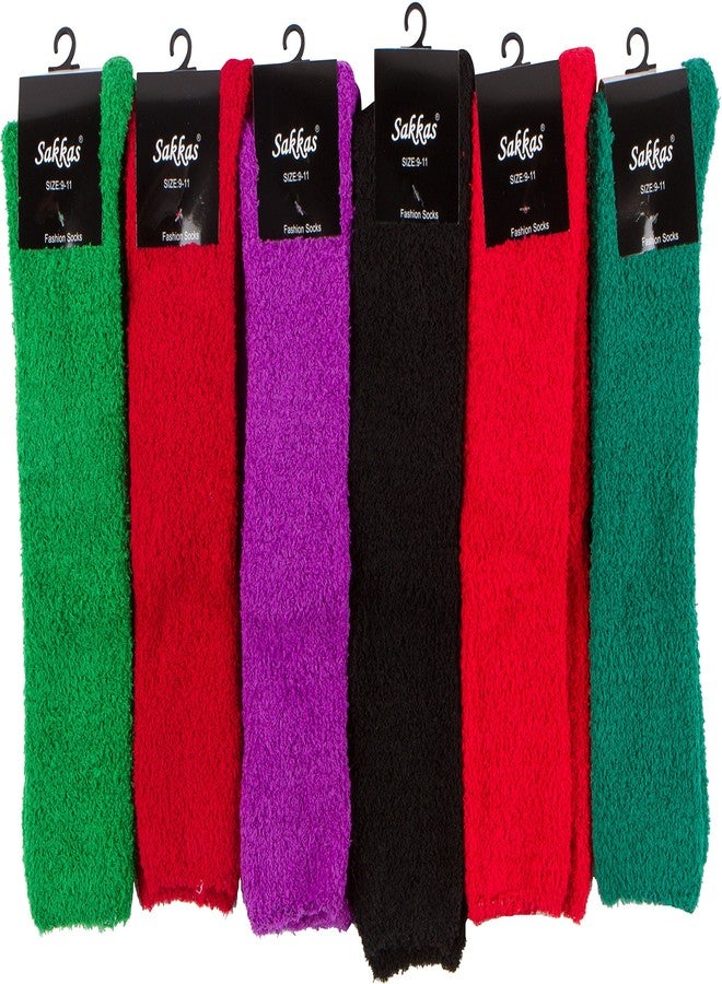 Sakkas 16803-pack11 Womens Super Soft Anti-Slip Fuzzy Knee High Socks Value Assorted 6-Pack - Image 2