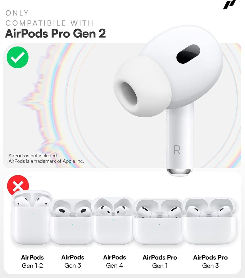 Proof Labs بروف لابس 4 أزواج من أغطية خطافات الأذن لـ AirPods Pro 2 [مع حقيبة تخزين إضافية] إكسسوارات متوافقة مع Apple AirPods Pro الجيل الثاني - Image 2