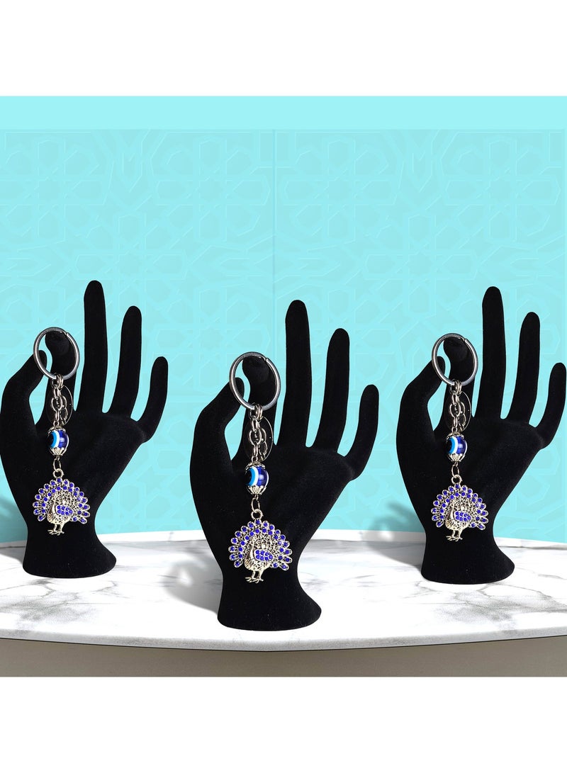 Souvenir Souq Stylish Peacock Blue  Eye Keychain 3pcs designed to offer protection and elegance. Perfect for daily use, gifting, or adding a cultural touch to your accessories - Image 2