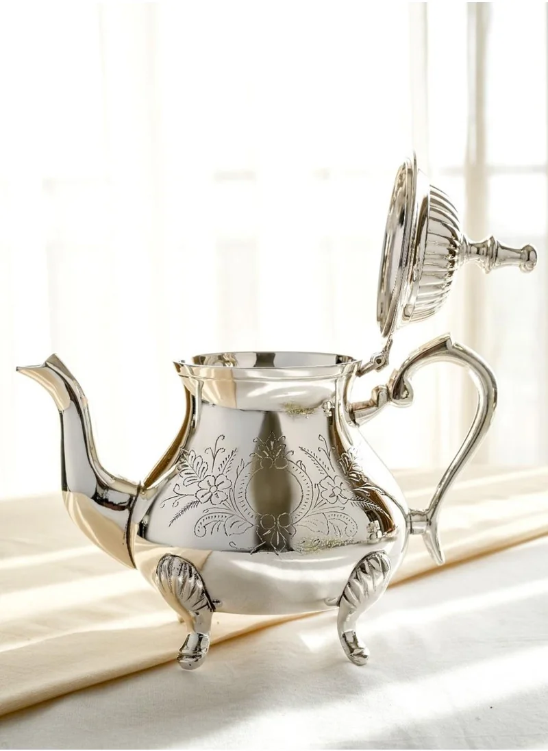 QUESERA ELEGANT SILVER PLATED BRASS TEA KETTLE BY QUESERA