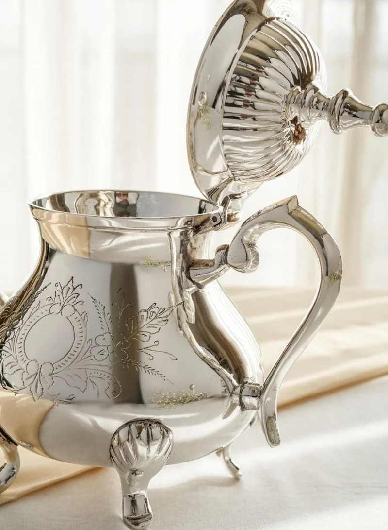 Casa Quesera ELEGANT SILVER PLATED BRASS TEA KETTLE BY QUESERA