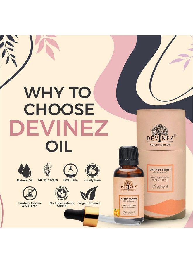 Devinez Orange Sweet Essential Oil 100% Pure Natural & Undiluted For Aromatherapy Hair & Skin Care Enriched In Vitamin E 10Ml - Image 4