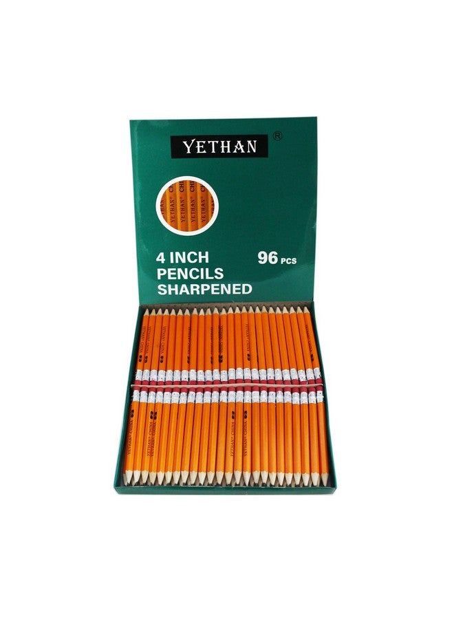 96Pcs Golf Pencils With Eraser Topshexagon Wooden Pencils Pre Sharpened 2 Hb Half Pencils For Kids Golf School Office 4" Mini Pencils 96 Count/Box