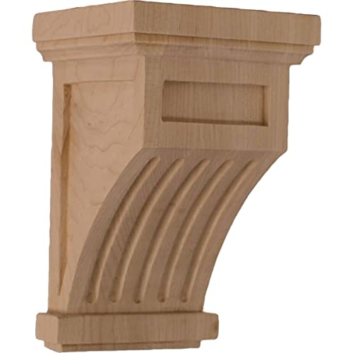 Ekena Millwork COR07X07X13FLAL Fluted Wood Corbels, 7"W x 7 1/2"D x 13"H, Alder - Image 2