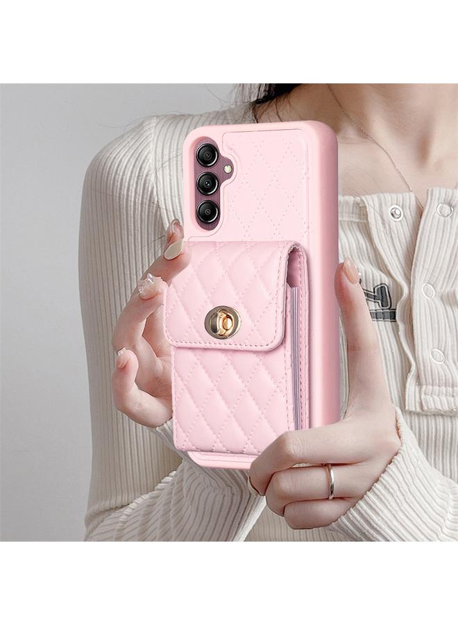 S-TOP Case For Samsung Galaxy A14 4G / 5G Vertical Metal Buckle Wallet Rhombic Leather Phone Case - Image 2