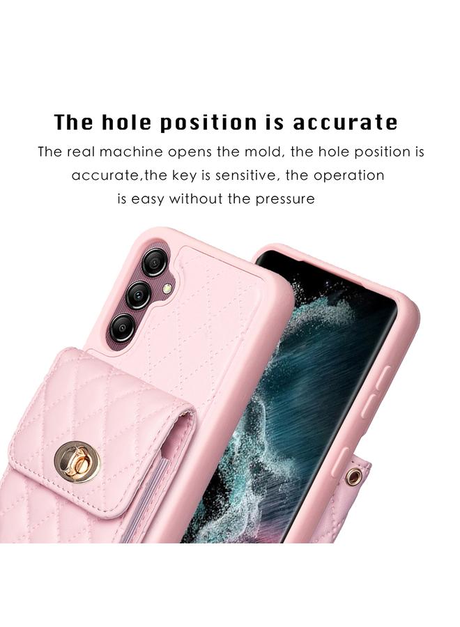 S-TOP Case For Samsung Galaxy A14 4G / 5G Vertical Metal Buckle Wallet Rhombic Leather Phone Case - Image 3