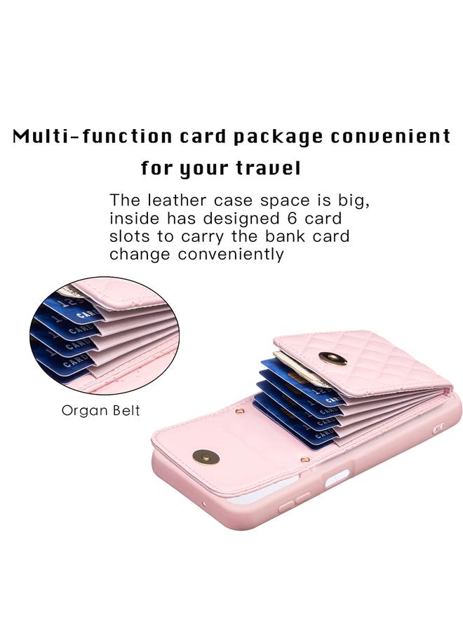 S-TOP Case For Samsung Galaxy A14 4G / 5G Vertical Metal Buckle Wallet Rhombic Leather Phone Case - Image 4