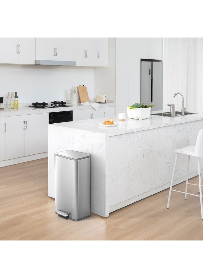 DANUBE HOME EKO Marina Stainless Steel Step Bin 30L – Silent Soft-Close Pedal Trash Can with Matt Finish for Kitchen, Office, Bathroom  - Image 5