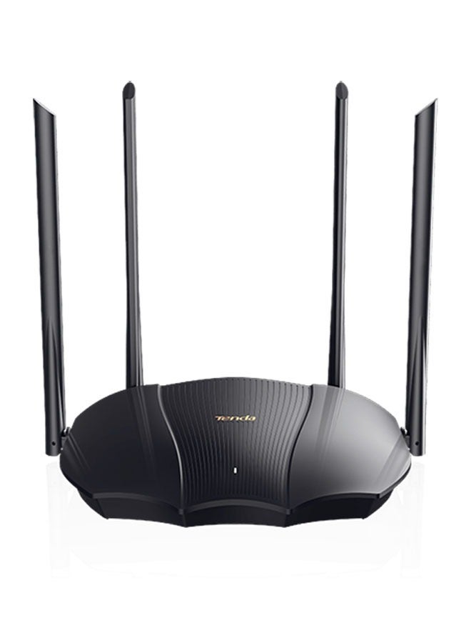 Tenda TX12, AX3000 Dual Band Gigabit Wi-Fi 6 Router, Wi-Fi+(Mesh System), Uses OFDMA+MU-MIMO technology Smart diagnosis, IPTV, IPv6, Smart LED on/off, supports mesh networking, Four 6dBi high-gain external antennas | TX12 black - Image 1