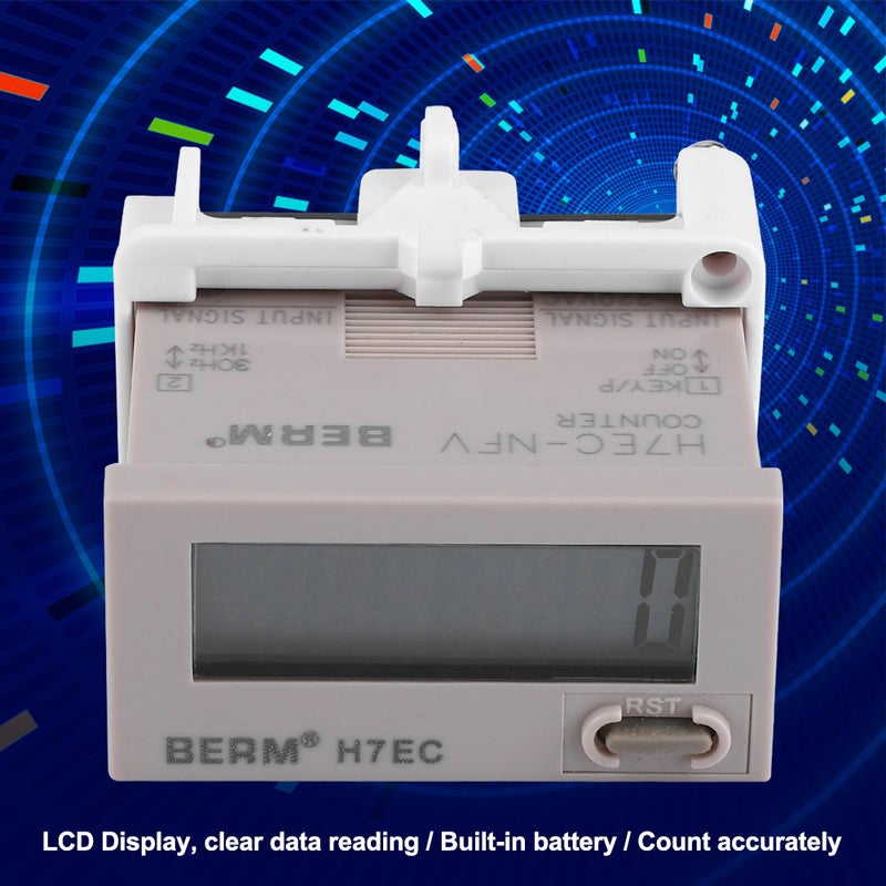 عداد كهربائي رقمي H7EC NFV AC 110-220V مع شاشة LCD مكونة من 8 أرقام - Image 2
