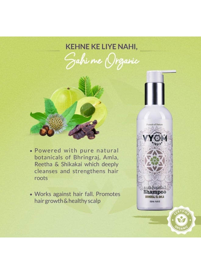 VYOM India Anti Hairfall Shampoo for Women & Men, Bhringraj, Amla, Reetha, Shikakai Shampoo, Hair fall Control Shampoo, Natural & Herbal, Sulphate & Parabeen Free, For All Hair Types - 250ML - Image 3