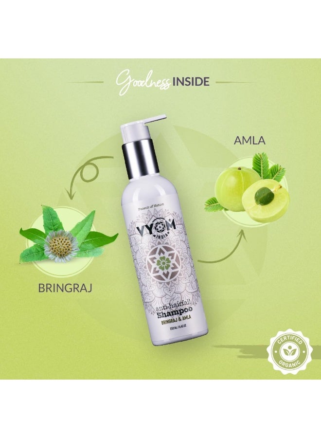 VYOM India Anti Hairfall Shampoo for Women & Men, Bhringraj, Amla, Reetha, Shikakai Shampoo, Hair fall Control Shampoo, Natural & Herbal, Sulphate & Parabeen Free, For All Hair Types - 250ML - Image 2