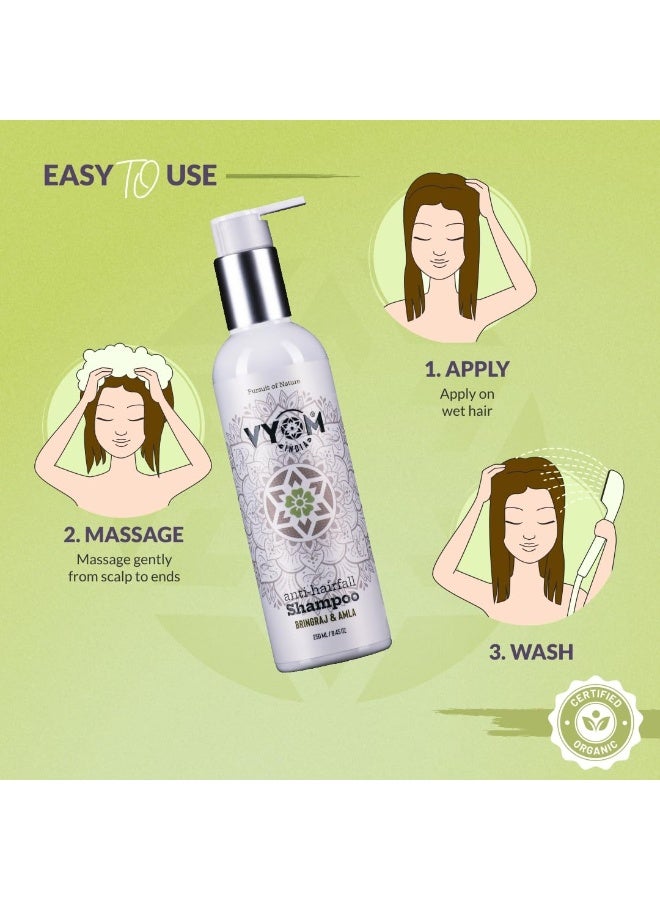 VYOM India Anti Hairfall Shampoo for Women & Men, Bhringraj, Amla, Reetha, Shikakai Shampoo, Hair fall Control Shampoo, Natural & Herbal, Sulphate & Parabeen Free, For All Hair Types - 250ML - Image 5