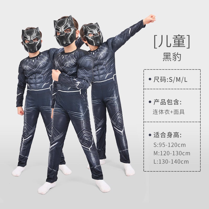 Halloween Costume Child Avengers Captain America Iron Man Superman Spiderman Optimus Prime Muscle Suit Muscle Panther for Children