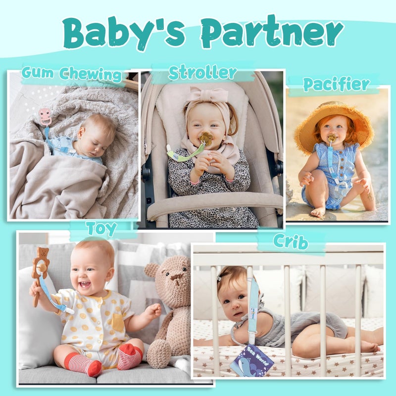 babygoal Baby Pacifier Clips for Boys, 6 Pack Pacifier Holder Clips for Baby Boys and Girls Fits for Most Pacifier Styles and Binkies 6PBM05-HZ - Image 4