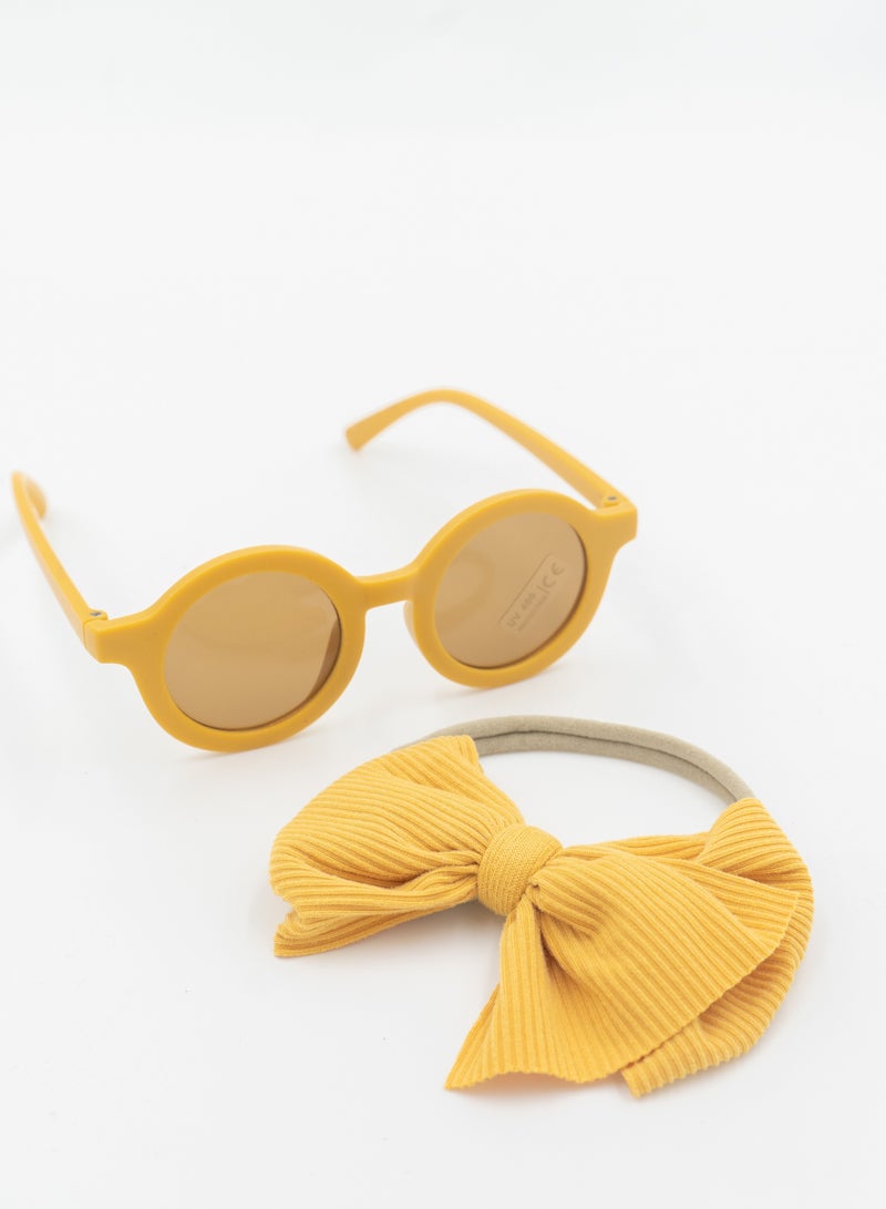 D'Daniela Glasses and Headband Set For Babies and Girls Yellow Colour - Image 4