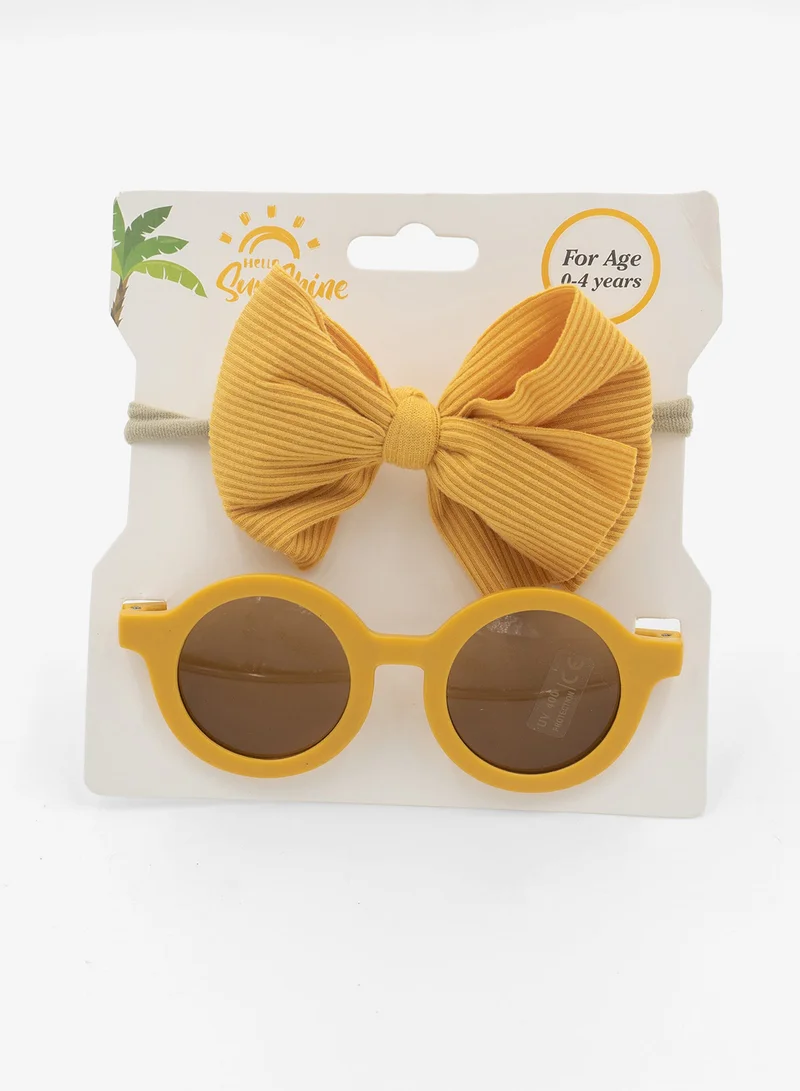 D'Daniela Glasses and Headband Set For Babies and Girls Yellow Colour