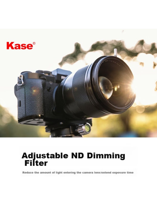 Kase Neutral Density Filter, Agc Adjustable Nd3-1000, 1.5-10 Stops, 77Mm Nd Filter, Medium Gray Density Filter, Low Color Temperature, Long Exposure, Water Flow, Slit, Slow Shutter, Agc Network Version - Image 1