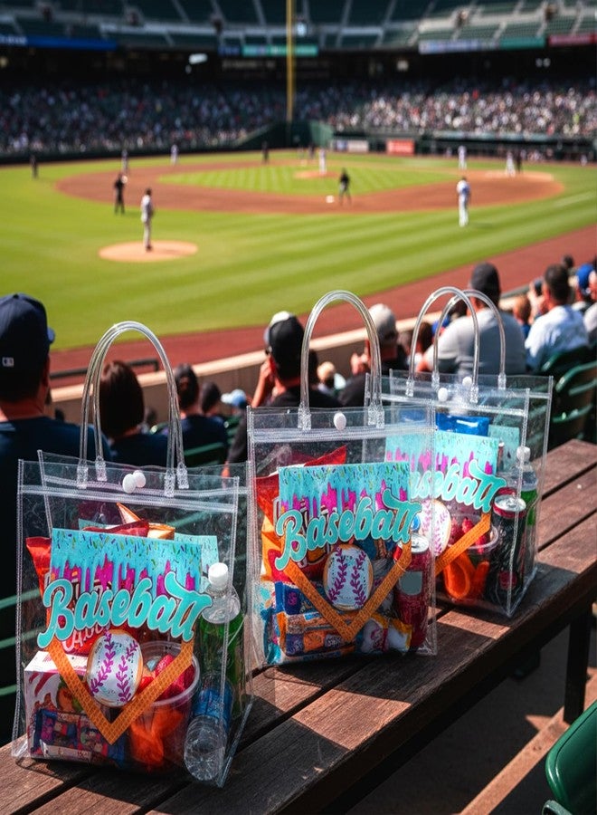 Wesnoy 20 Pcs Baseball Ice Cream Drip Goodie Bags with Handles Reusable Baseball Treat Bags for Candy Birthday Party Supplies 8 x 8 x 3.15'' - Image 5