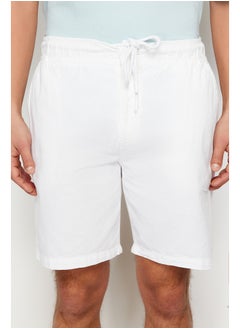 trendyol White Loose Fit Cotton Laced Shorts TMNSS23SR00056  - Image 5