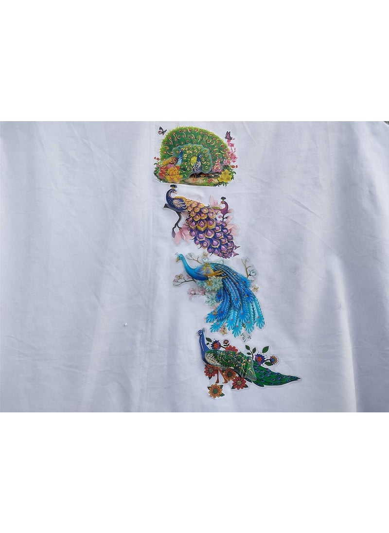 DEV POOJA STORE DEV POOJA STORE Peacock Theam Multicolor Switch Board Sticker Wall Desk Mirror Room Decoration Item 4 Piece Pack  - Image 1