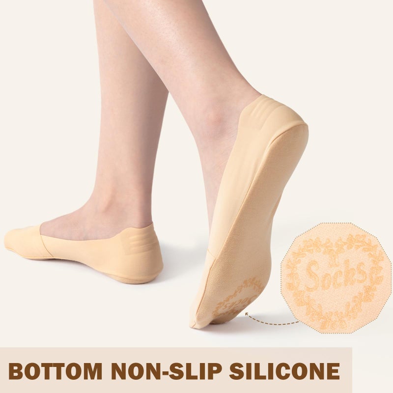 Sofier No Show Socks Womens, Non Slip Low Cut 6 Pairs Thin Silky Dress Footies Liner Invisible Socks Flats Loafers Sneakers - Image 4